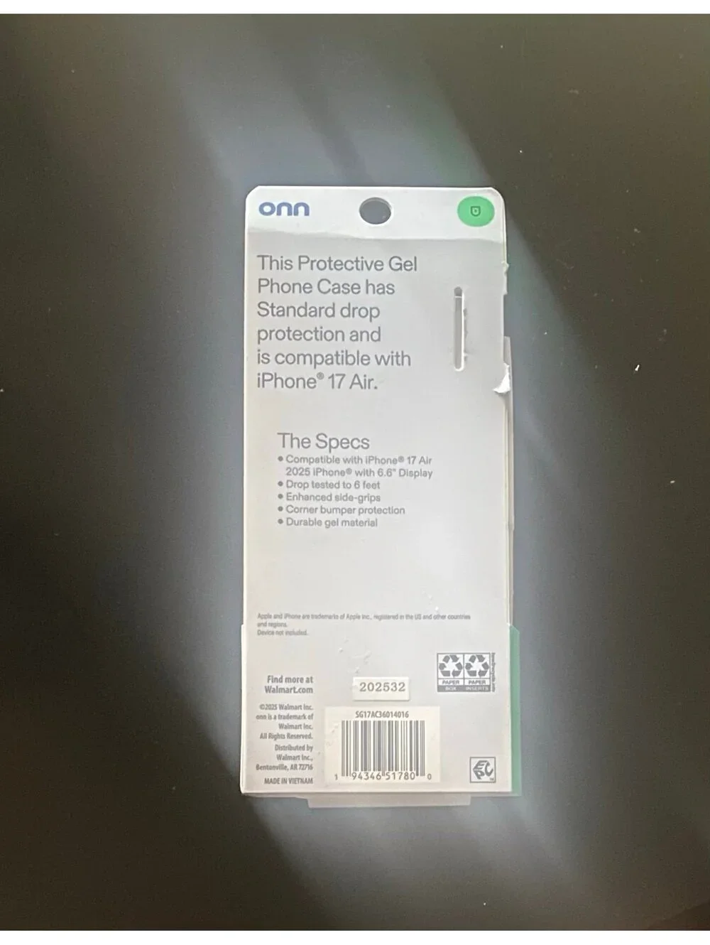 Onn Case for iPhone Air 2025 Clear